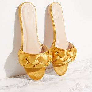 Mustard Plaited Strap Mule Sandal